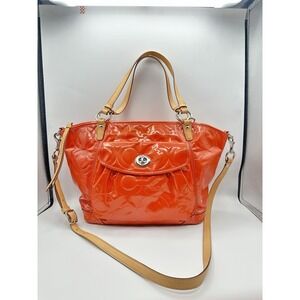 Coach Orange Patent Leather Shoulder Bag Model 13178 – Vintage Statement Bag